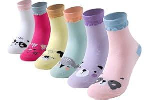 Cirorld Calze Bambina Calzini Fantasia per Bambino Cotone Calzini Divertenti Ragazza Unicorno Sirena Calzini Animali Cartoni, 2-11 Anni, 6 Paia