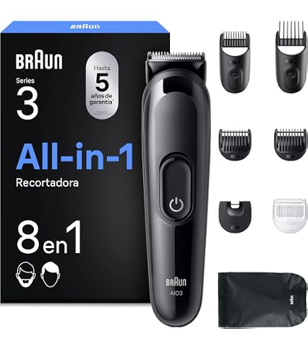 Braun MGK3221 Recortadora de barba 6 en 1, cortapelos, facial