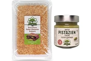 Dubai Schokolade Set: Geröstete Kadayif (200g) & Pistaziencreme (200g) | Teigfäden | Engelshaar | Einfache Zubereitung | Baklava | Fistikci + Ben's Garden Notizblock