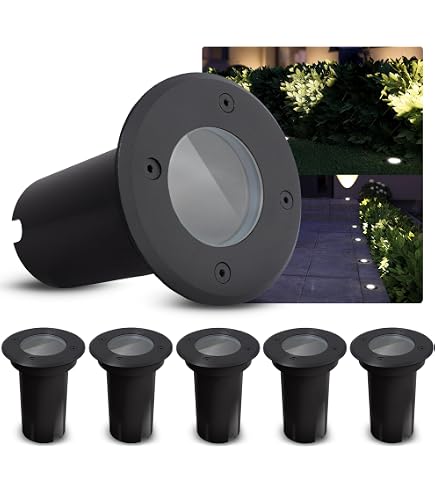 QAZQA Set Mit 5 Außenbodenspots Edelstahl - IP65, Dimmbar, GU10 Fassung, Für Einfahrt & Garten
