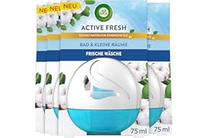 ‎AIR WICK Air Wick Active Fresh – Lufterfrischer für das Bad und kleine Räume – Duft: Frische Wäsche – 4 x 75 ml