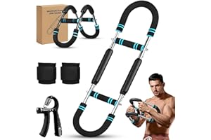 KATLKIU KATLIKU Entrenador de Brazos Ajustable 3-en-1 30–50 kg con Contador y Muñequeras – Dispositivo de Fitness para Hombres, Ejercicio de Pecho, Brazos y Hombros en Casa