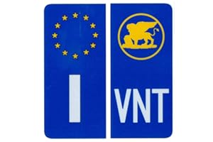 VENDOTUTTONLINE ADESIVI PER TARGA AUTO EUROPEA BLU CON SIMBOLO REGIONE VENETO - RIFRANGENTE