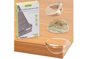 ECHOCUBE Protecteurs de Coins pour bébés, 12 PCS Protecteurs de Bords de Table Transparents avec Bandes adhésives 3M Solides, Protections d'angle pour bébés pour Les Coins Pointus des Meubles