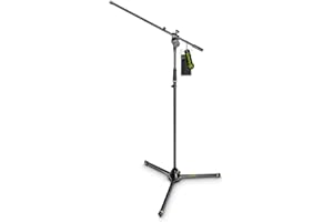 Gravity MS 4321 B - Microphone Stand with Folding Tripod Base and 2-Point Adjustment Boom