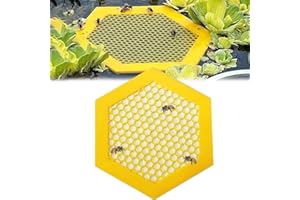 BIMHAYUU Floating Bee Island Bee Waterer,3D Printed Floating Bee Island Bee Watering Station,Bee Waterer for Outdoors,Floating Hexagonal Bee Island Bee Waterer and Butterfly Water Stations (Yellow)