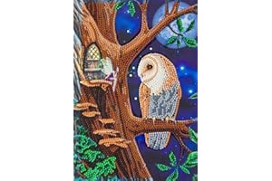Craft Buddy Crystal Art CANJ-1 Owl and Fairy Tree, Crystal Art Notebook