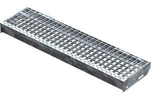 Fenau – 900 x 240 mm – gitterrosttrappsteg (R11) XSL, MW: 30/30 mm, galvaniserad, trappsteg i stål enligt DIN-standard, lämpl