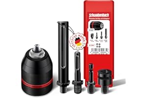 SCHWABENBACH ® Schnellspannbohrfutter Komplett Set 5tlg, 1,5-13mm 1/2-20UNF für Bohrmaschinen und Schlagschrauber - Bohrfutter Adapter NEU