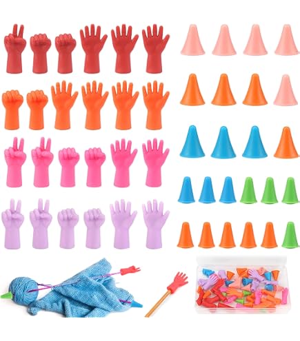 RYGRZJ 6 tappi per ferri da maglia a forma di zampa di gatto, protezioni in silicone per ferri da maglia, graziosi tappi per punte, accessori per lavori a maglia per ferri da