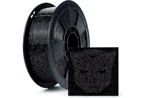 Filamento ZIRO PLA glitter 1,75 mm filamento stampante 3D PLA 1,75 mm serie di colori scintillanti 1 kg, precisione dimensionale +/- 0,05 mm,Nero