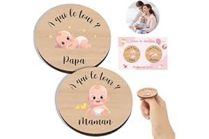 Hisxierng Cadeau Jeune Maman Pièce de Décision de Nouveaux Parents Cadeau Bebe en Bois