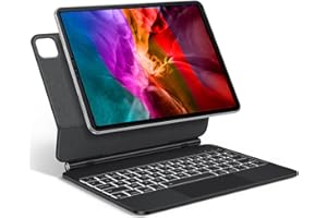 TECURS Étui Clavier Magnétique pour iPad Air 11" (M3/M2, 2025/2024)/ Air 5 2022/ Pro 11" (4/3/2/1 Gen) Air 4 2020 Multi-Touch,Magic Keyboard AZERTY Clavier Bluetooth iPad sans Fil avec Coque, Noir