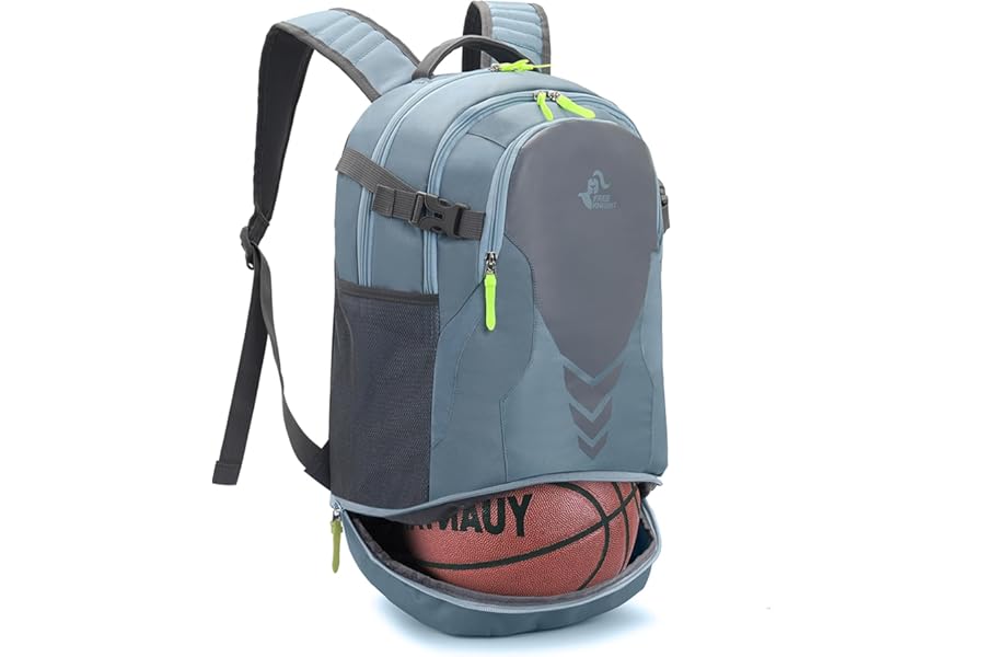 35L Basketball Backpack Large Sports Bag with Separate Ball compartment, for Basketball Soccer Volleyball Swim Gym Travel