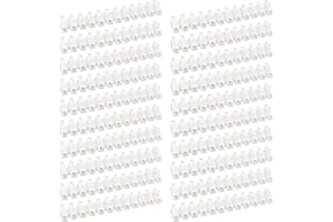 Iyowei 20PCS Barrette Connexion Electrique, Bloc de Jonction Electrique, Sucre Electrique Double Rangée pour Fils de Raccordement, Appareils Électriques, Armoires Électriques, Blanc
