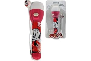 KIDS LICENSING SRV Hub® Lampe de poche LED aux couleurs vives pour enfants - Grande lampe de poche Minnie Mouse (rose)