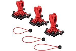 FINALCOOL 18 Confezione Da Cordini Elastici Con Sfera ，Corde Elastiche Con Sfere, Tendeurs Per Teloni, Per Occhiellati Per Fissare Teloni, Tende Da Sole, Tende Da Campeggio, Tubi Flessibili (10/15/20 Cm)