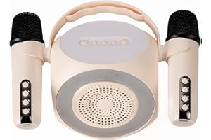 Celly, Kabelloser Lautsprecher mit zwei Mikrofonen und RGB-Lichtern, Bluetooth-Mikrofon mit einer Reichweite von bis zu 10 m, Ausgang 5 W für einen klaren und kraftvollen Klang, zum Singen und Spielen