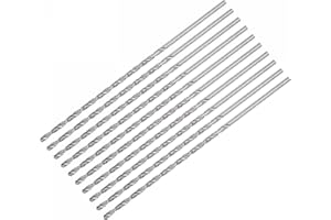 sourcing map 10uds 2.5mm Mini Micro Helicoidales broc*s, Alta-Velocidad Acero Recto Vástago Extra Largo Taladro broc* 120mm para Aluminio Aleación