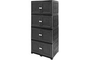 ABBAware Multi-Purpose Storage Unit, Cupboard, Household Cabinet, with 4 Extra Large Compartments, Modern Grey