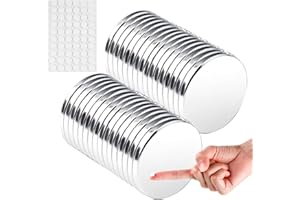 Yeasing Round Magnets 8x1mm, 100pcs Neodymium, Silver, Strong Tiny Magnets for Crafts, Photos, Tools, Hobbies, DIY