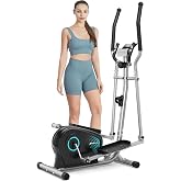 Dripex Elliptical for Home, Silent Elliptical with Flywheel, 6 kg, 16 Adjustable Resistance Levels, Pulse Sensor and LCD Disp