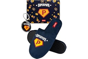 soxo Super Papa Cadeaux Chausson Homme Pantoufles Hommes Fantaisie Chaussons D'intérieur Humour Porte-Clés 3 Tailles
