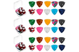 XTHROTSENK 30 Stück Bass Plektrum e Gitarre, Plektren Gitarre, Mehrfarben Zelluloid Gitarren Plektrums für Ukulele Akustikgitarre, Celluloid Guitar Picks, 0.46/0.71/0.96mm