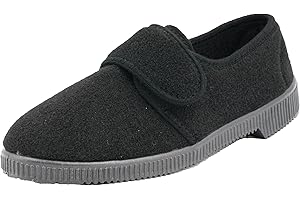 JOMIX Pantofole Uomo Invernali Ciabatte con Chiusura Strappo Comode e Calde da Casa Scarpe Antiscivolo per Anziani e Piedi Sensibili Made in Italy