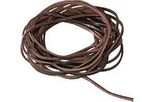 Yumcute Genuine Leather Necklace Cord, 3mm×3m Brown, Bracelet Making String for Shoe Laces, DIY Crafts and Jewellery Making