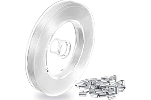 SUMIND Fil en nylon transparent solide et invisible pour suspendre des travaux manuels, décoration de Noël et manchon à 50 boucles (90 m)