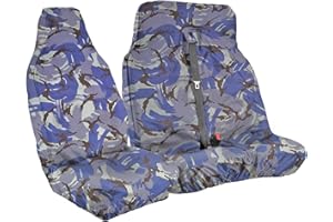 Carseatcover-UK® BLUE CAMOUFLAGE Camo Van Seat Covers - Single + Double