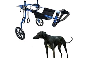 KAJILE Verstellbarer 2-Rad-Hunderollstuhl, XL-1 Größe für behinderte Hund Hinterbeine Rehabilitation, geeignete Höhe 44-60cm, Breite 21-28cm, Länge 30-40cm