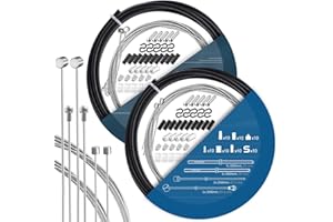 TAPKUA Extendido 2,5m Kit Cables de Freno y Cambio de Bicicleta con 2 Mangueras de 3m, para Bicicletas de Montaña de Carretera (Negro)