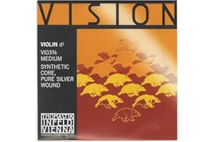 Thomastik Corda per violino 3/4 Vision - corda Re nucleo sintetico, rivest. pure-argento, media