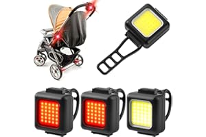 GAOUTO 4 Stück Kinderwagen Licht, IPX5 Wasserdichte Beleuchtung Kinderwagenlicht mit 3 Lichtmodi, USB Wiederaufladbar Licht für Rollator Rot Weiß Leuchte Passend für Alle Kinderwagen