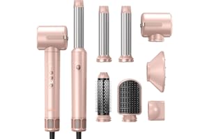 ‎UKLISS Airstyler Warmluftbürste 8 in 1, UKLISS 1400W Hairstyler Haartrockner mit Rundbürstenföhn Föhnbürste Set, Lockenstab (Links & Rechts), 110000 RPM Motor Ionen Föhn mit Diffusor
