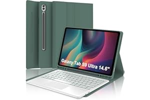 IVEOPPE Clavier pour Samsung Galaxy Tab S9 Ultra 14.6", AZERTY Clavier avec Touchpad Détachable Bluetooth pour Samsung Galaxy Tab S9 Ultra 14.6" 2023(SM-X910/X916B), Vert foncé