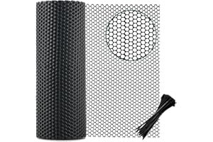 ZYYRSS 5m x 40cm Mesh Fence, Versatile Black Plastic Fencing & Netting, Cuttable Animal Wire Mesh Fence with 20 Pcs Ties, Suitable for Cat Dog Rabbit Barrier and Plant Protectors (Black)