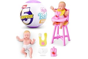 5 Surprise My Mini Baby Serie 2 de ZURU, cápsula misteriosa Coleccionable, Juguete para niñas, bebé Realista en Miniatura, Kit de Juego y Accesorios