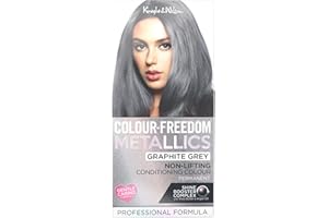 Colour Freedom Metallic Permanent Graphite Grey Conditioning Hair Dye. Infused with Shea Butter and Argan Oil for Ultra Glossy Conditioned Hair. 100% grey coverage. By Knight & Wilson.