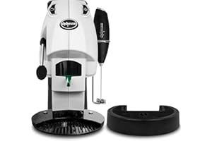 Didiesse Baby Frog Coffee & Tea – Macchina da Caffè a Cialde, con Frullino Montalatte e Doppio Portacialde per Caffè e Tè, Basso Consumo 650W, Erogatore Acqua Calda. (Bianco)