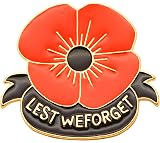 JQFENLest We Forget Poppy Flowers Brooches Pins Breastpin Remembrance Sunday Red Flower Rhinestone Badges Banquet Enamel Poppy Lapel (1pcs)