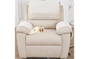 NNSMUN Armlehnenschoner, Armlehnenbezüge, Lamm Samt Ruhesessel Bezug mit Taschen rutschfest Sesselschoner für Fernsehsessel Abnehmbarer Waschbar (Beige,1 Sitzer (3 StüCk))