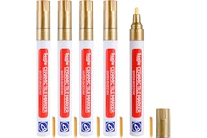 PEAKTOP Stylo de Restauration de Coulis, 5PCS Stylo de Carrelage Étanche, Stylo à Carrelage Marqueur de Réparatio, Stylo à Coulis de Carreaux, pour Le Jointoiement, Carreaux de Mur Plancher de Salle