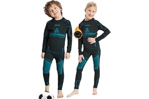 NOOYME Intimo Termico Bambino Biancheria Intima Termica Bambina Pantaloni e Maglia Termica Traspirante Asciugatura Rapida per Sci Corsa Calcio