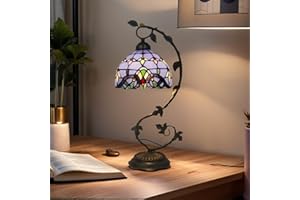 Bidesen 8" Home Supplies ręcznie robiona lampa nocna Tiffany Vintage do salonu, sypialni i salonu (rozmiar: 20 cm, kolor: A)