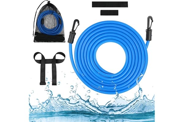 AMFUN Ceinture de Natation Résistance, Ceinture Nage Piscine, Résistance Ceinture de Natation Réglable, Réglable Elastique de Nage Piscine pour Enfants Adultes Professionnels