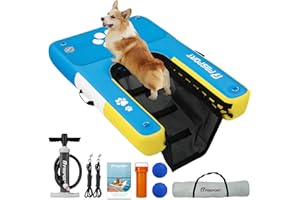 FBSPORT Rampe d'accès à l'eau Gonflable pour Chien, échelle Flottante pour Piscine, Bateau, lac, échelle Flottante antidérapante en EVA pour Chien jusqu'à 100 kg, Accès à l'eau Facile et sûr