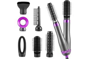 AOFESEL 6 In 1 Set Di Spazzole Ad Aria Calda Per Asciugacapelli, 【Negative Ionic】1000w Airstyler Multifunzione Con 6 Accessori Per Asciugare, Volumizzare, Raddrizzare, Arricciare, Spazzola Ad Aria Cal